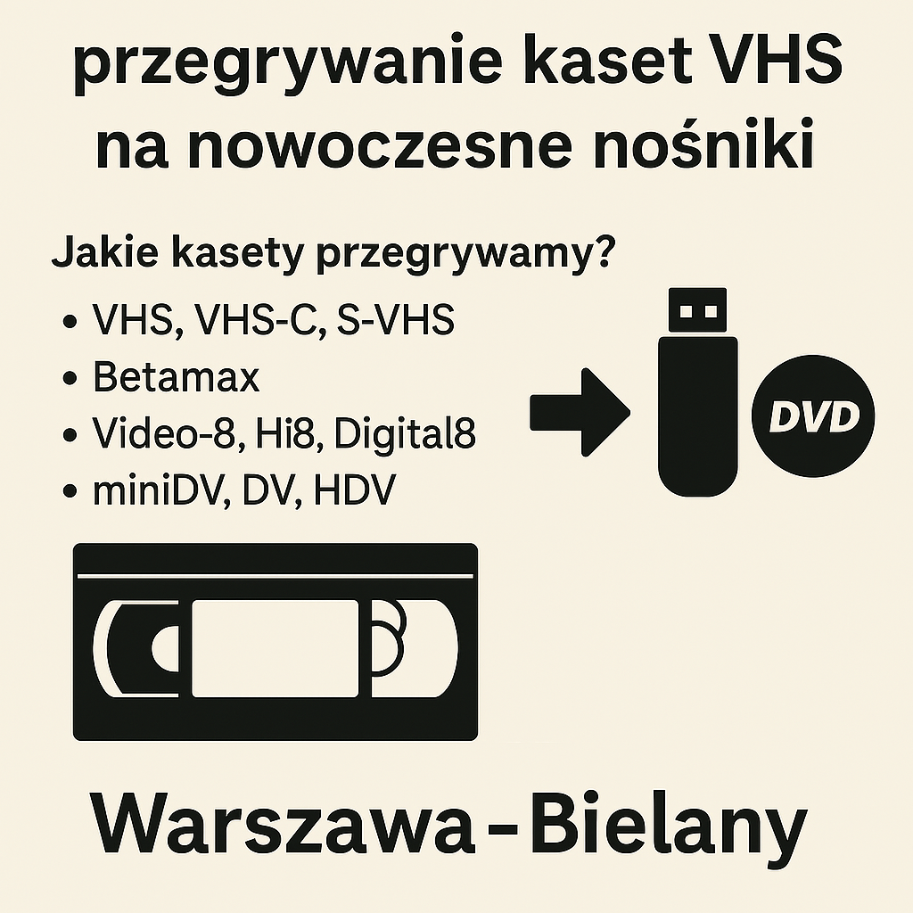 Twoje stare kasety VHS w Warszawie Bielany – przegrywanie i archiwizacja